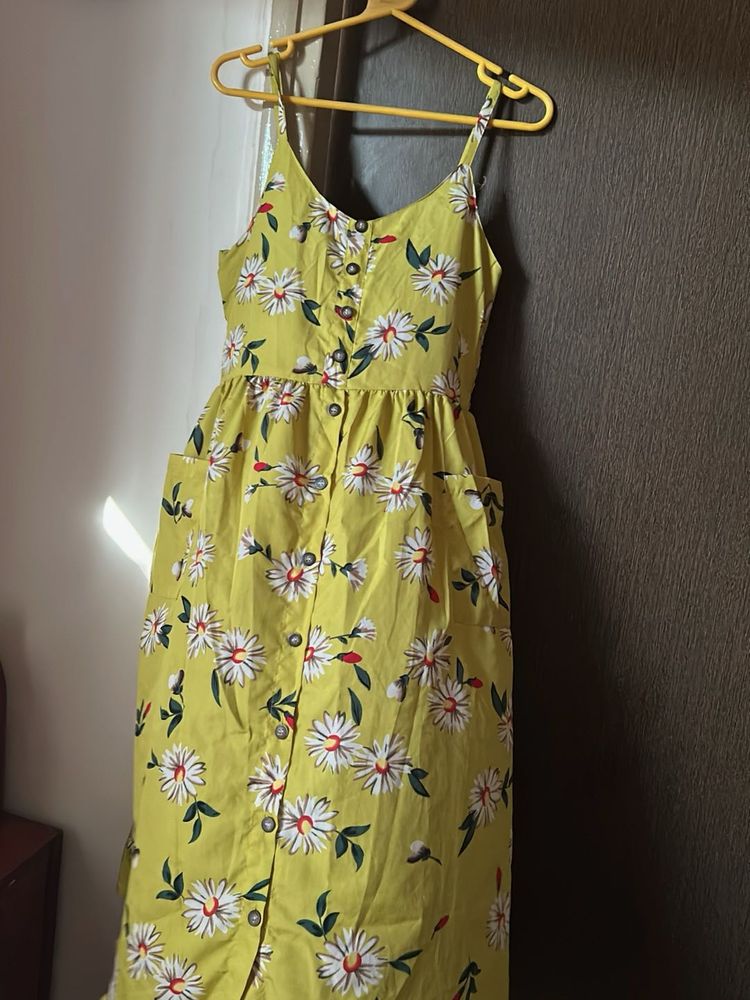 Yellow Daisy Print Sundress