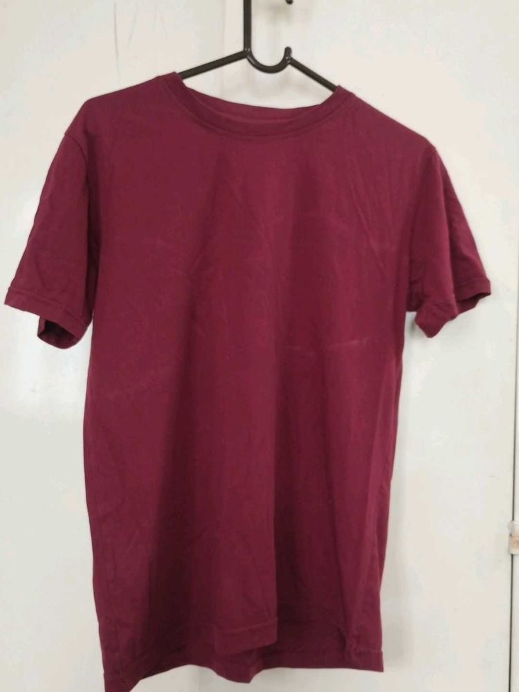 Men's Burgundy Crew Neck T-Shirt