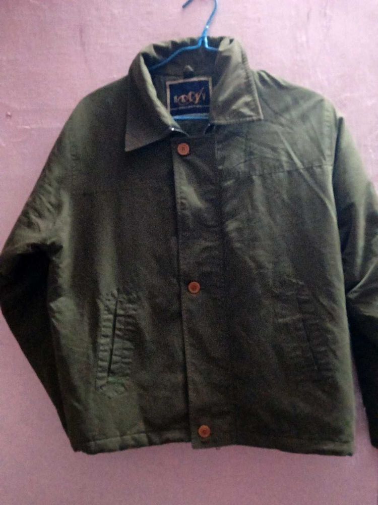 Olive Green Casual insulated winter Jacket
