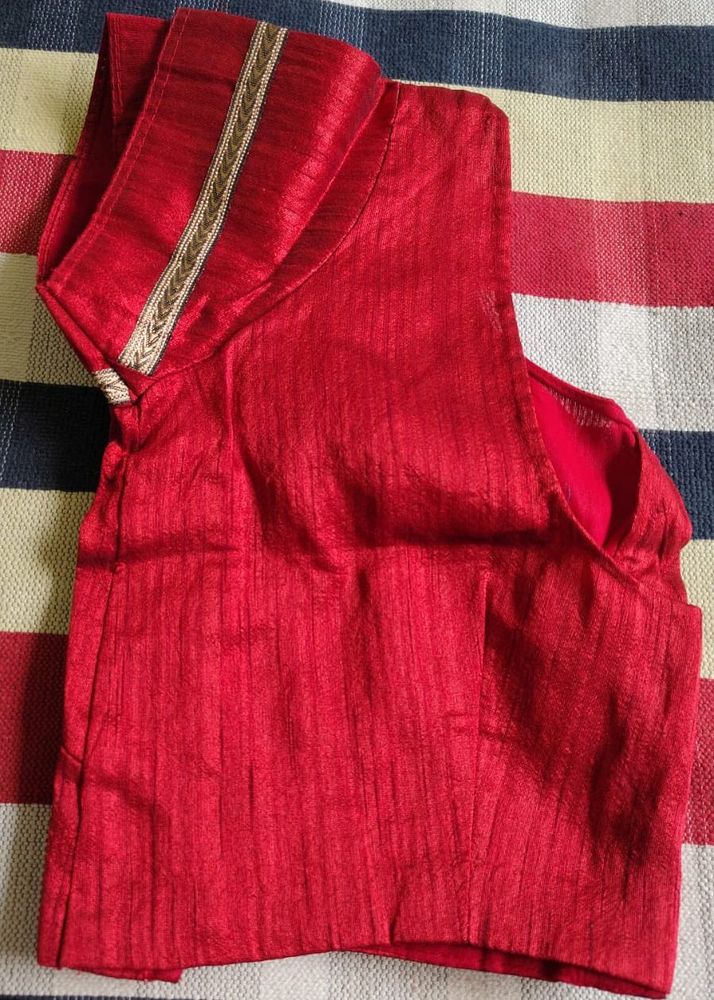 Red Silk Blouse