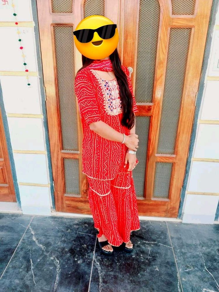 Beautiful Red Sharara Set♥️