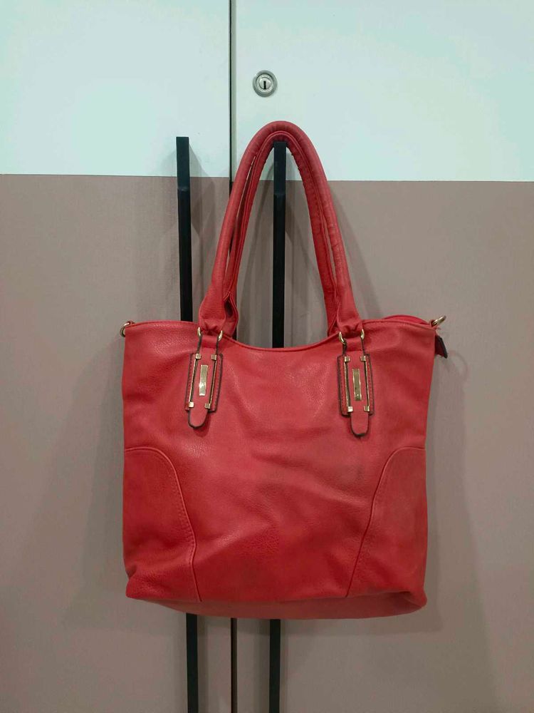 Imported Chic Coral Tote Bag