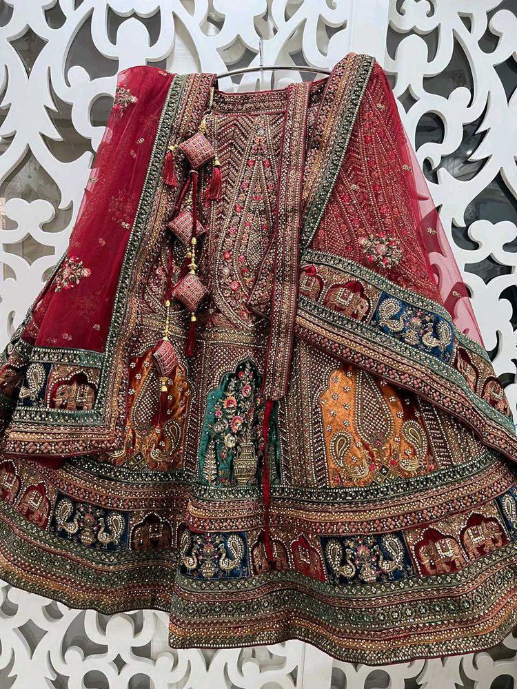 Beautiful Multicolour Unstitched Lehenga