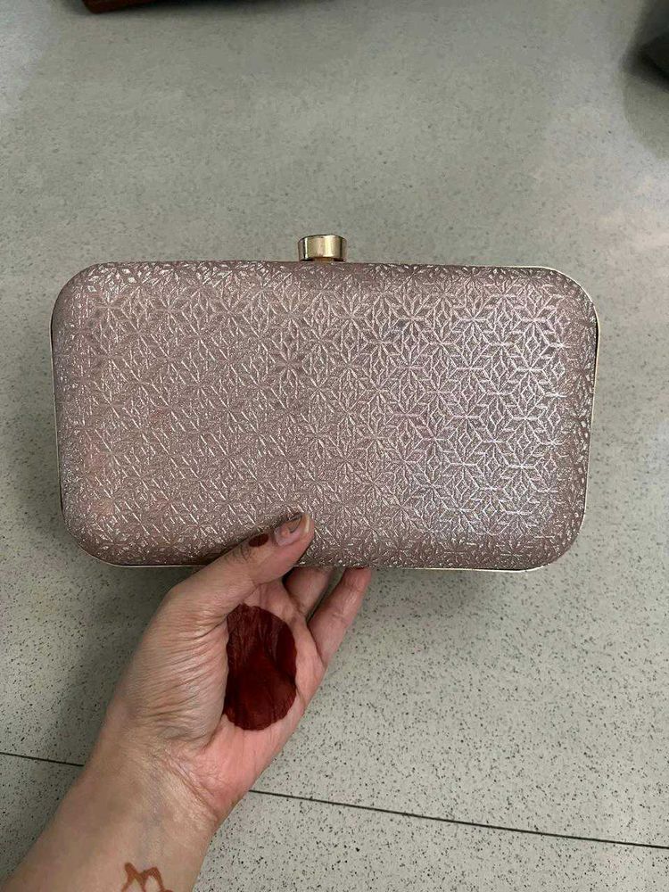 Shiny Pink Clutch For Women