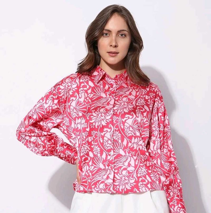 Vero Moda Vibrant Floral Print Button-Up Shirt