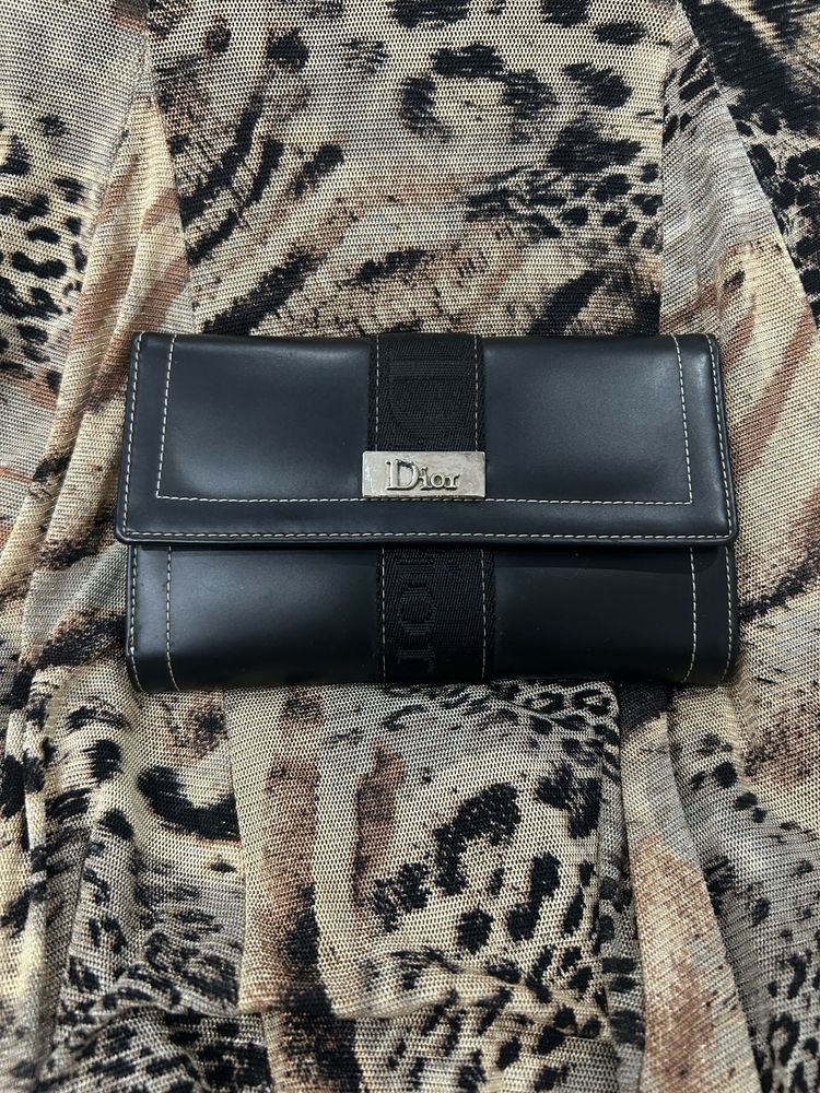 Vintage Christian Dior Black Leather Wallet
