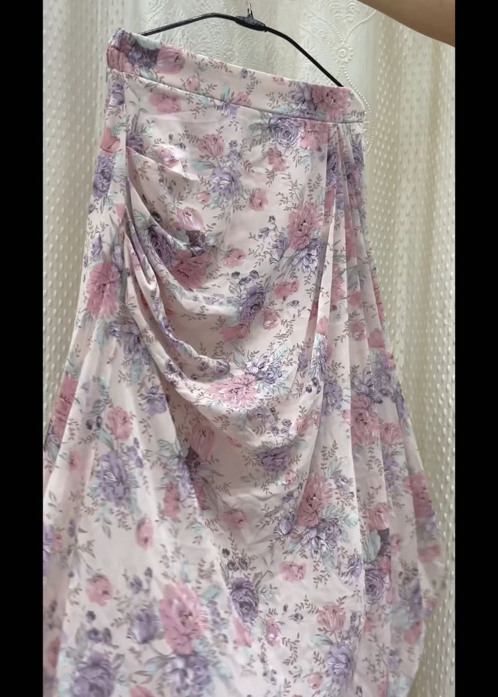 Floral Print Wrap Skirt