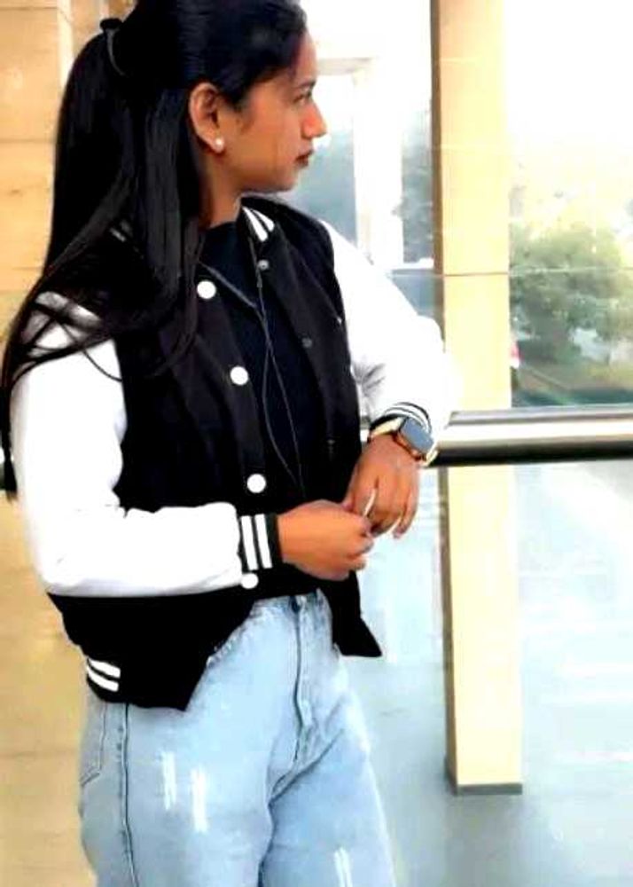 Stylish Black &amp; White Baseball Jacket