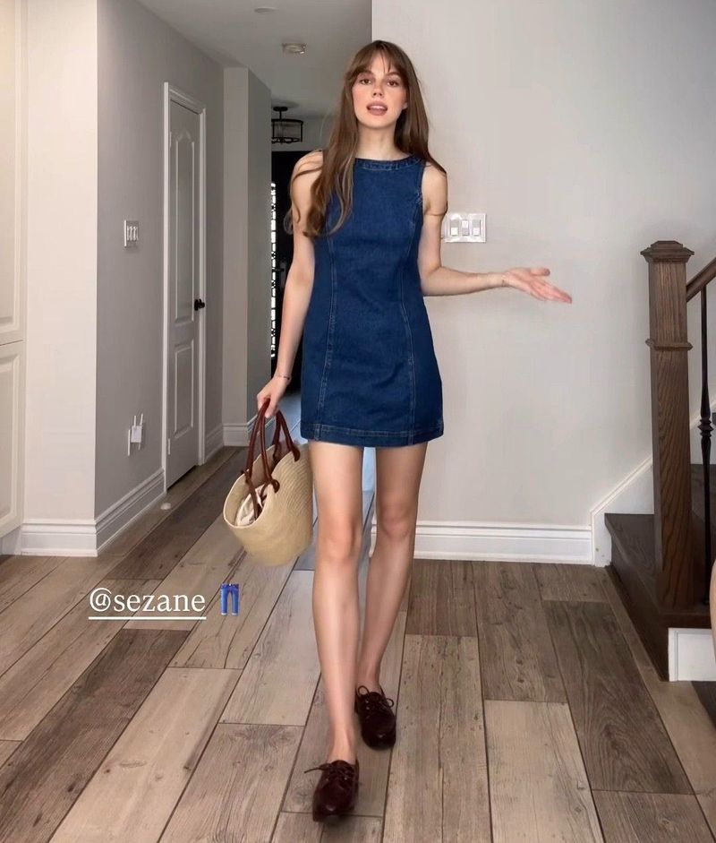Denim A-Line Mini Dress