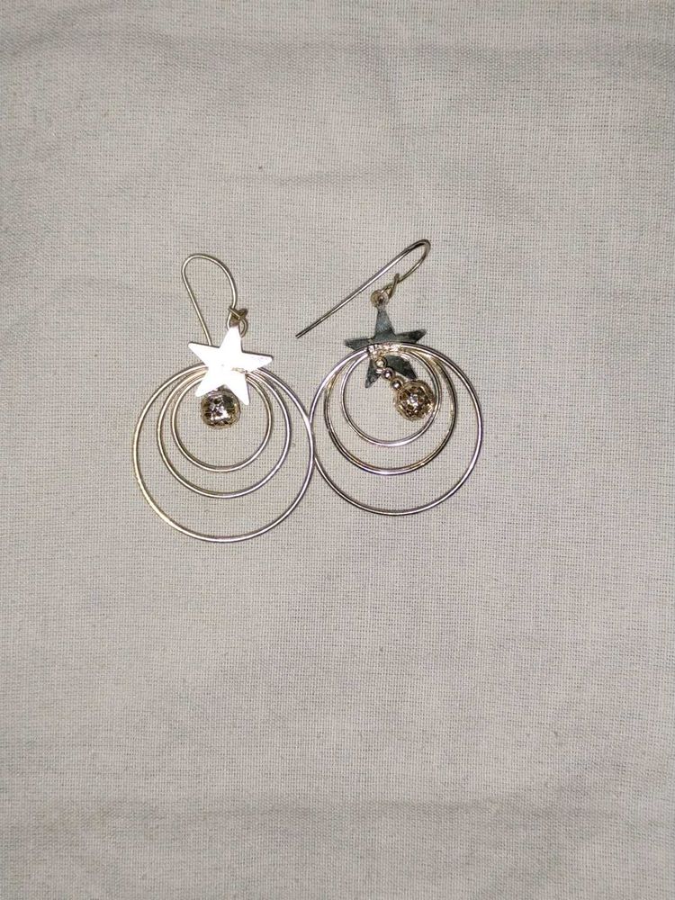 Star &amp; Circle Drop Earrings