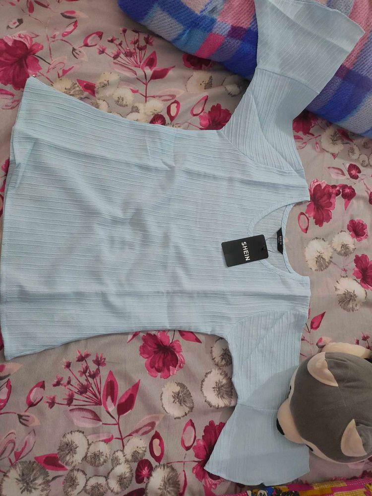 SHEIN Light Blue Top