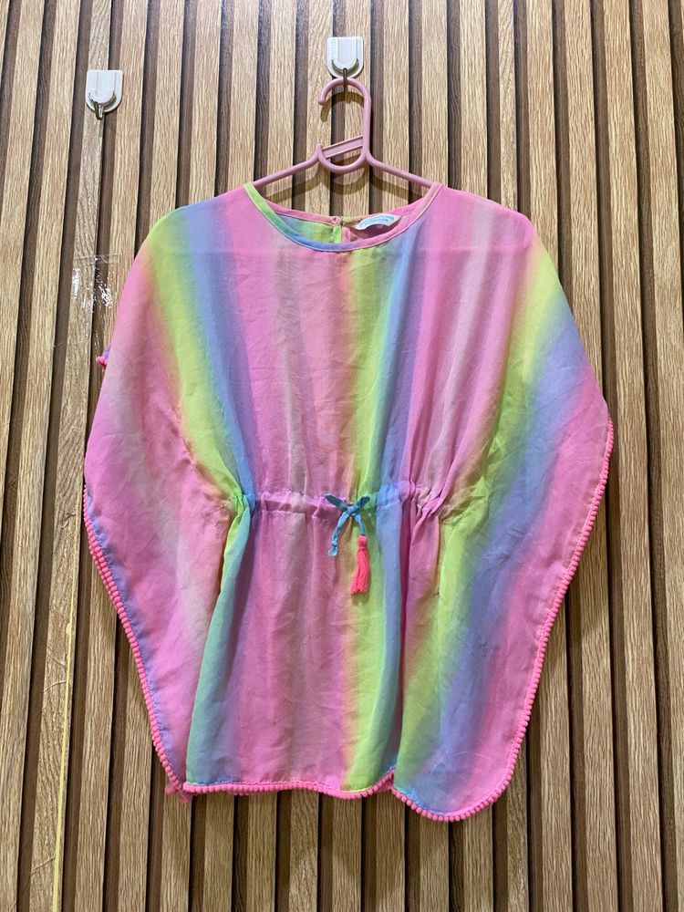 Rainbow Tie-Dye Kaftan Top l 23