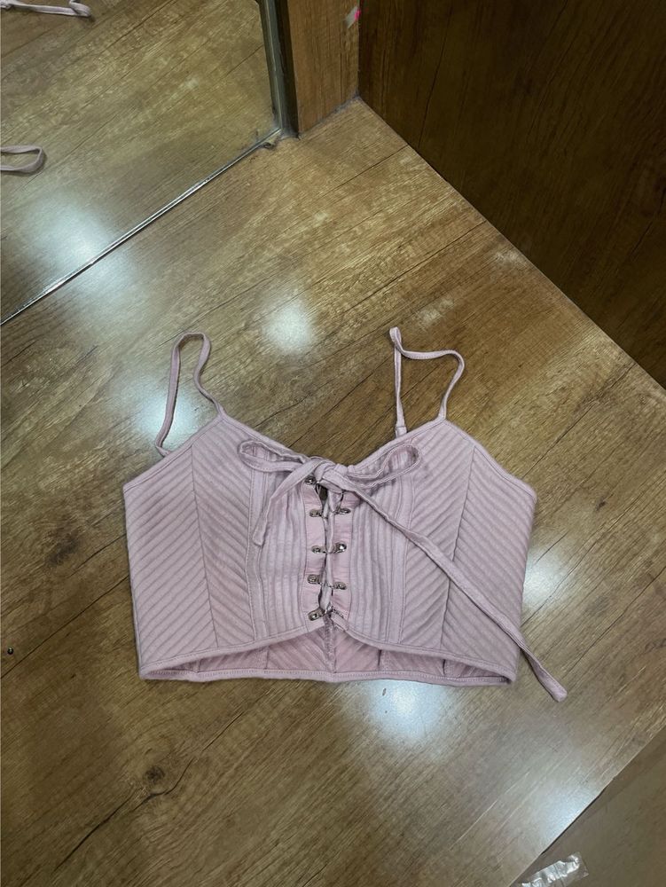 Pink Corset Style Crop Top
