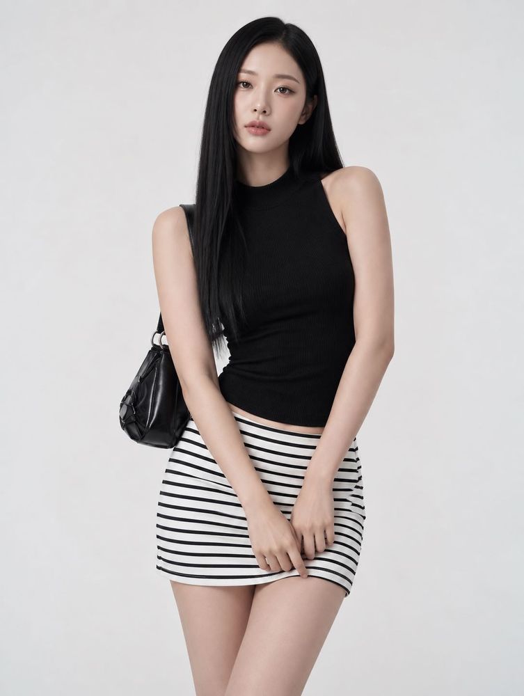 Sleek Black Sleeveless Mock Neck Top