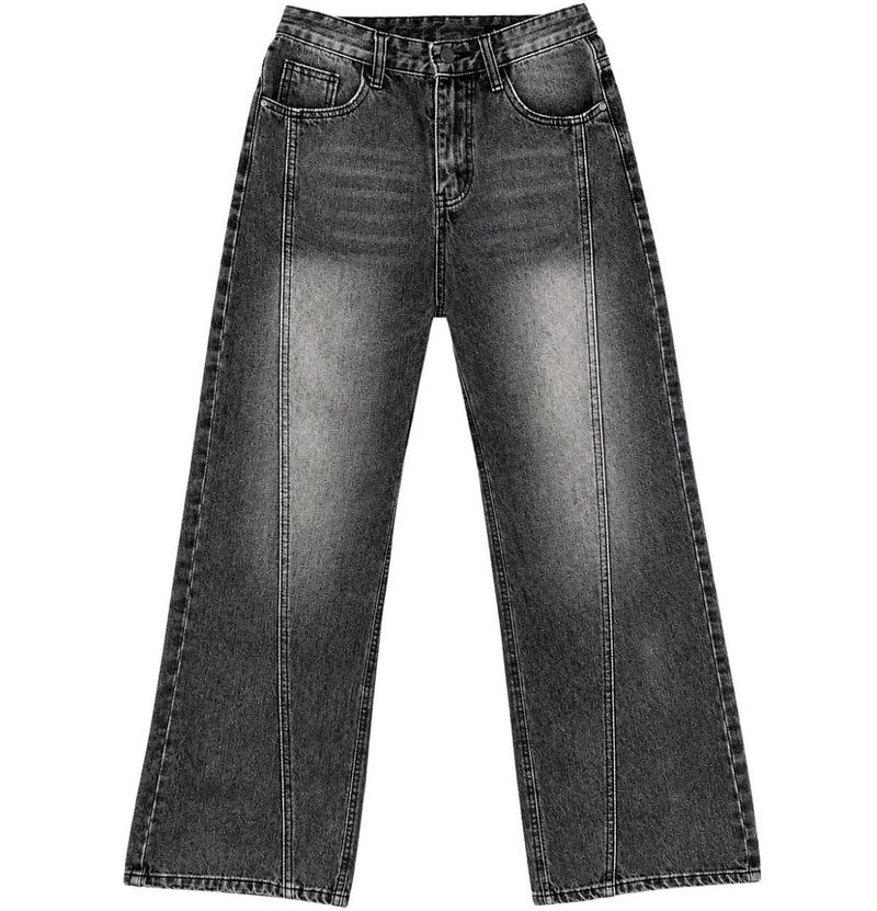 washed unisex Grey baggy jeans
