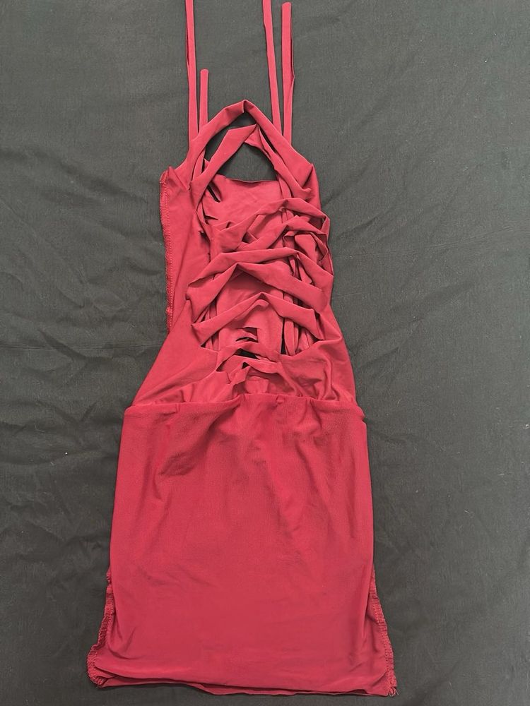 Chic Burgundy Mini Dress
