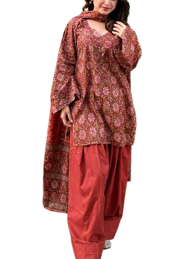 Floral Print Kurta Set with Pants &amp; Dupatta