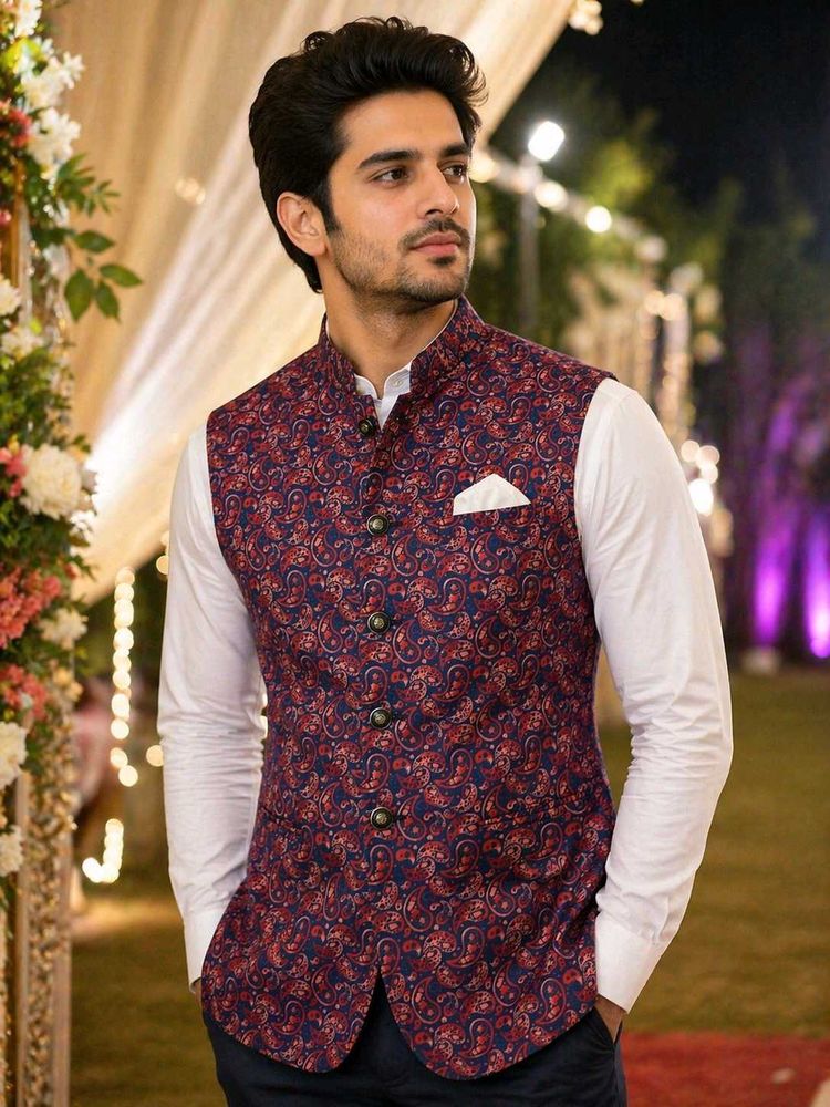 Men's Printed Nehru Jacket