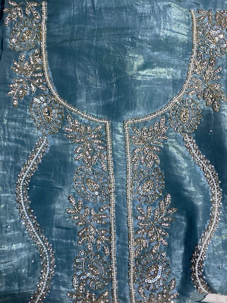 Embellished Teal kurta set