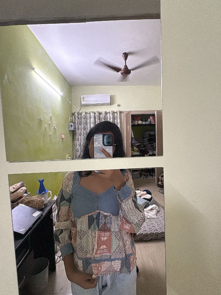 Patchwork Denim Top