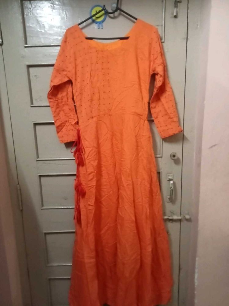 Orange Kurta With Dupatta