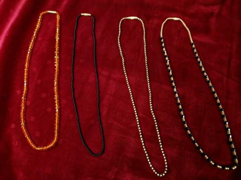 4 handmade Beaded Mangalsutra Necklaces