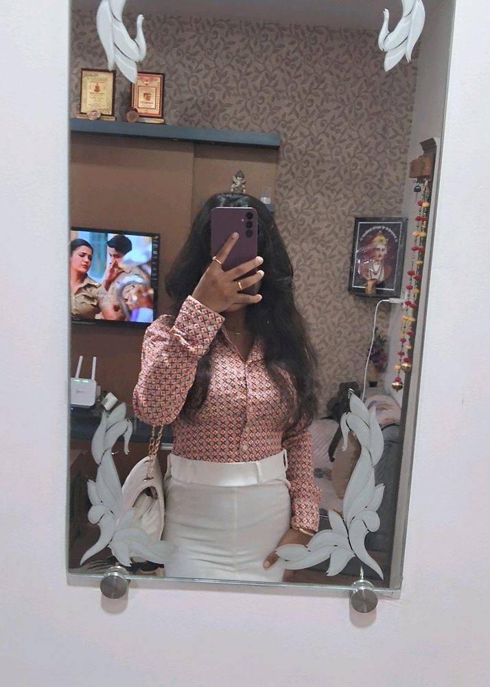 Chic Patterned Button-Up Shirt