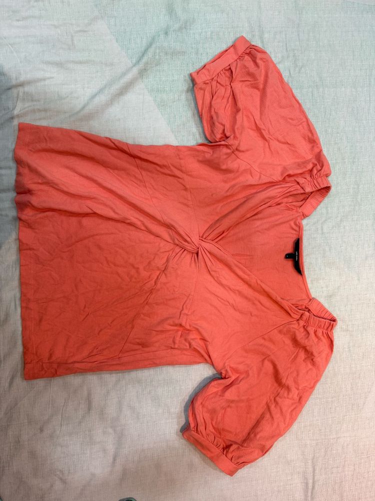 VERO MODA ORIGINAL Coral Twist Puff Sleeve T