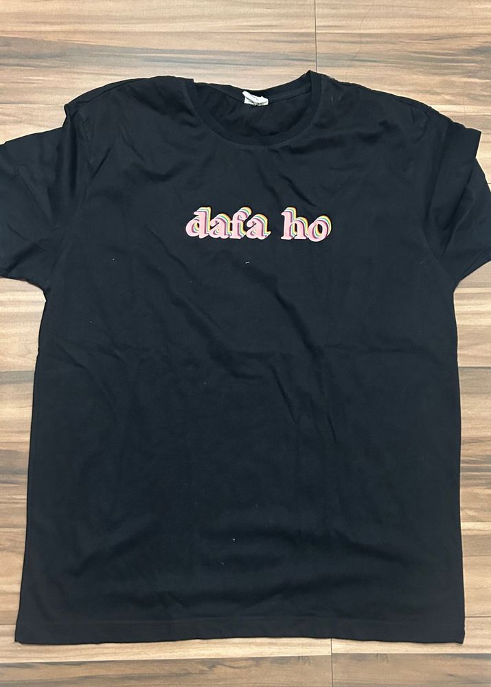 Black "Dafa Ho" Graphic T-Shirt - XXL