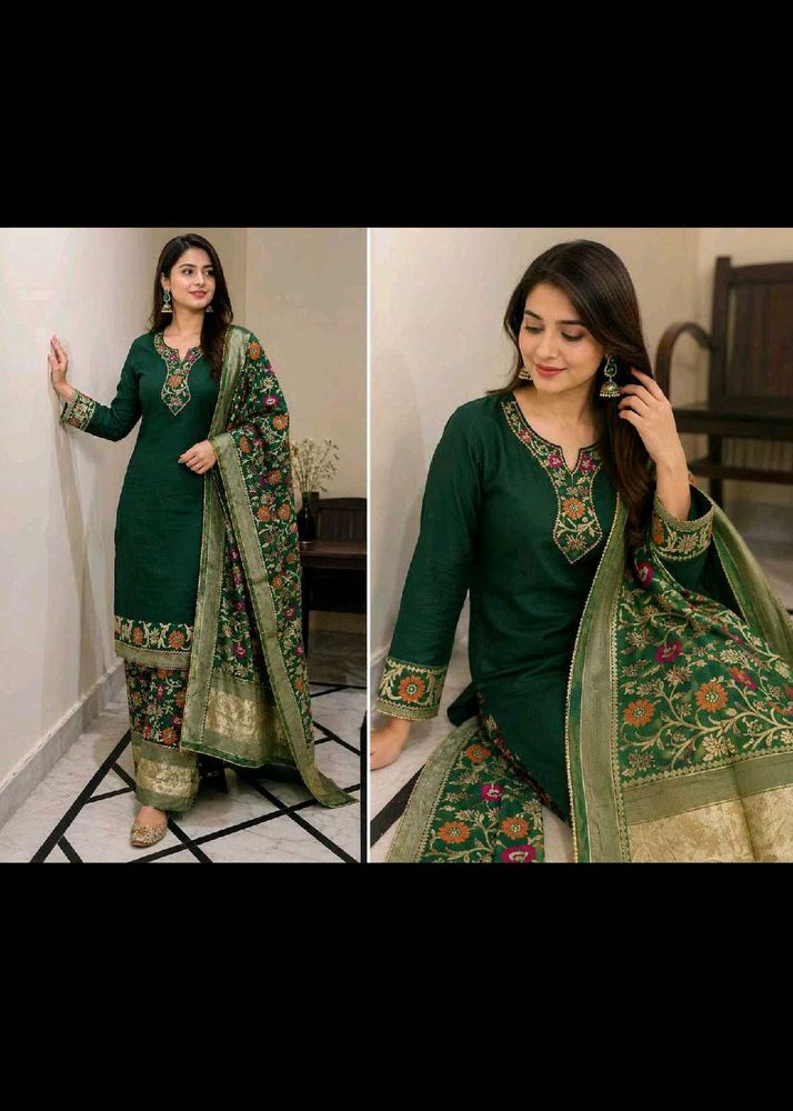 banarsi Green Kurta Set
