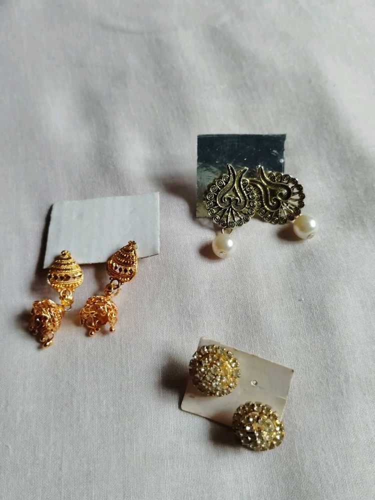 Traditional Jhumka &amp; Pearl Earrings Set