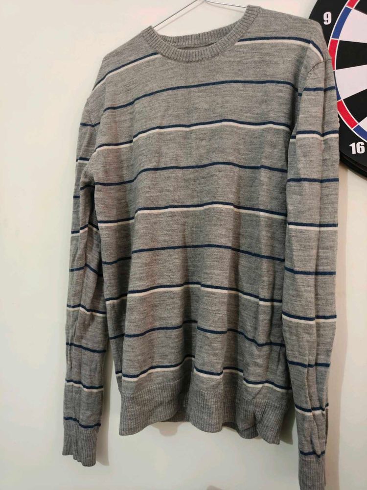 imported Striped Knit Sweater