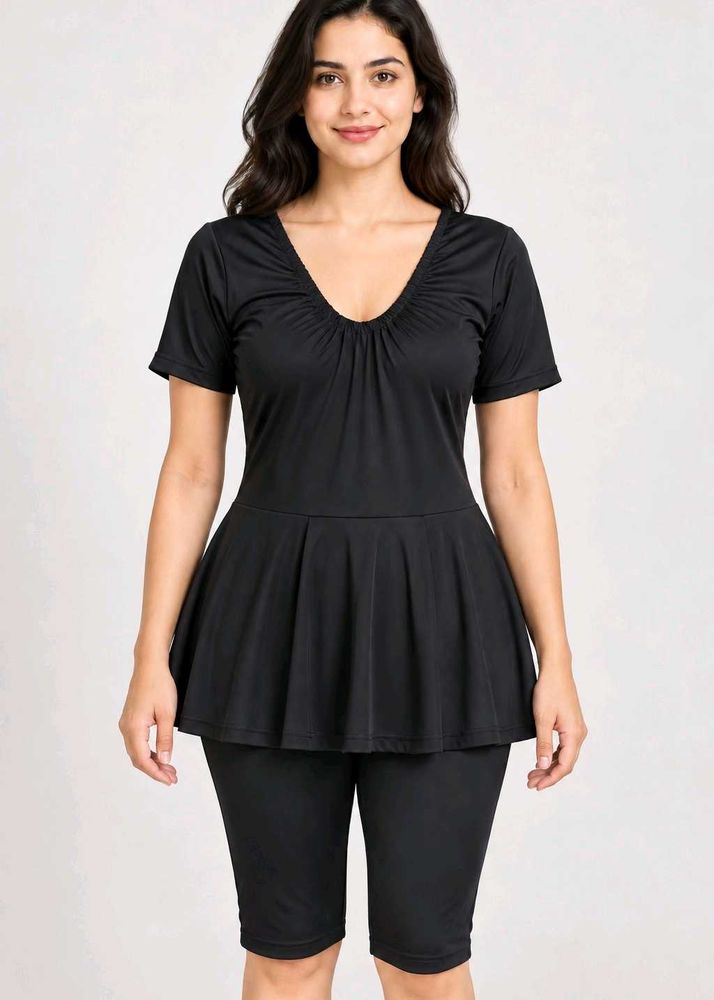 Elegant Black Swimsuit Dress