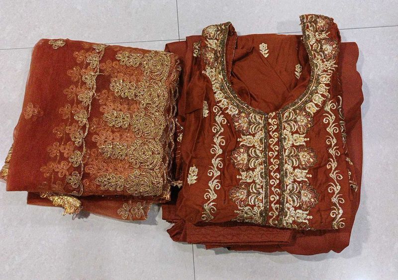 Embroidered Kurta Set with Dupatta