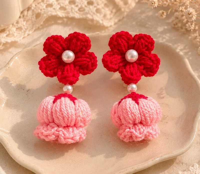Crochet Flower jumka🎀✨