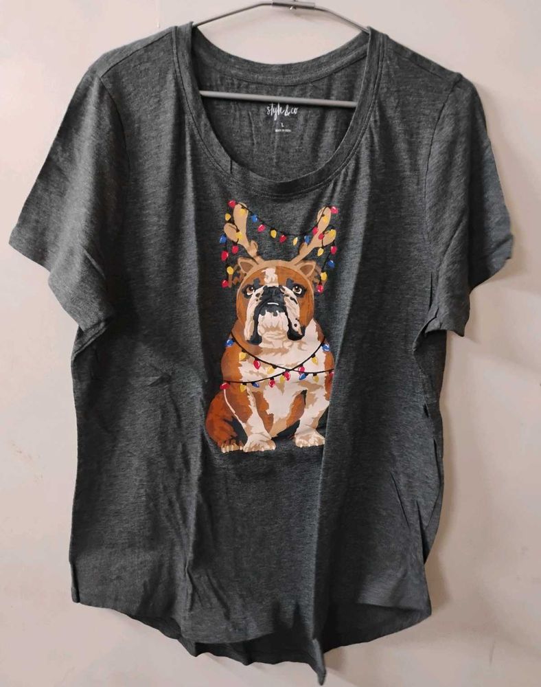 A brand New STYLE &amp; Co. GREY graphic T-shirt