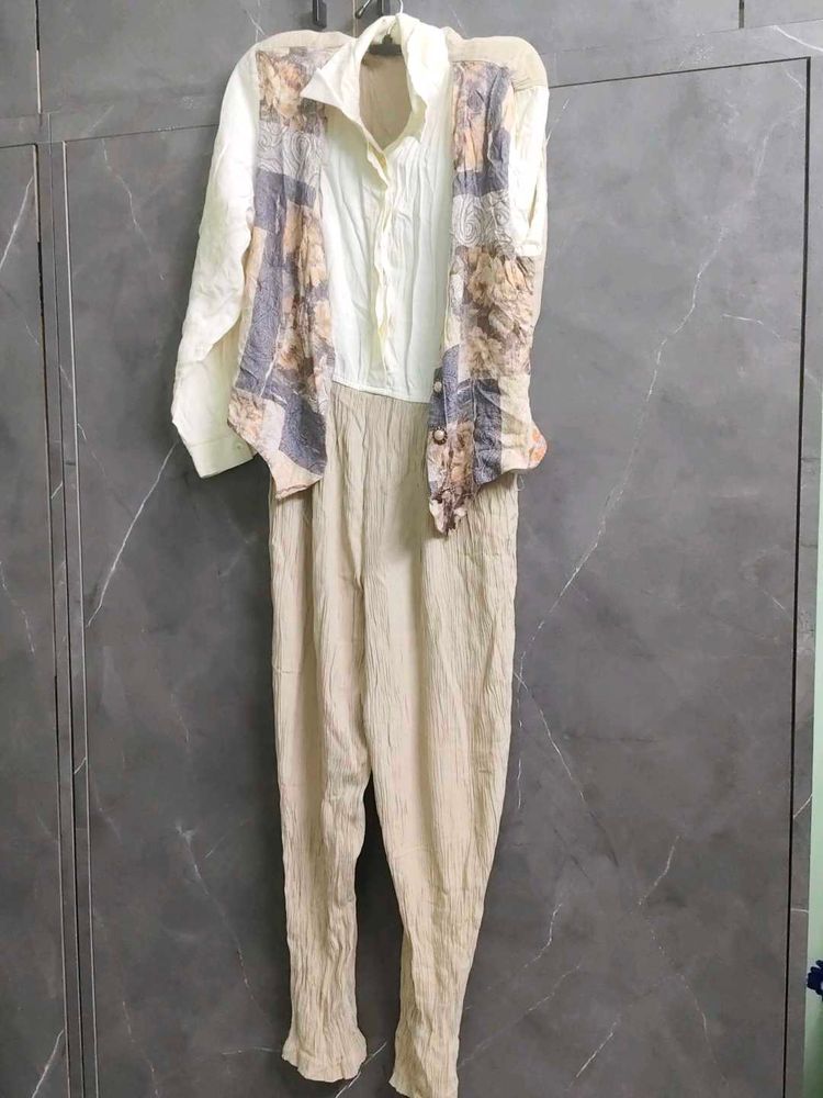 Unique Vintage Jumpsuit with Patchwork Detail