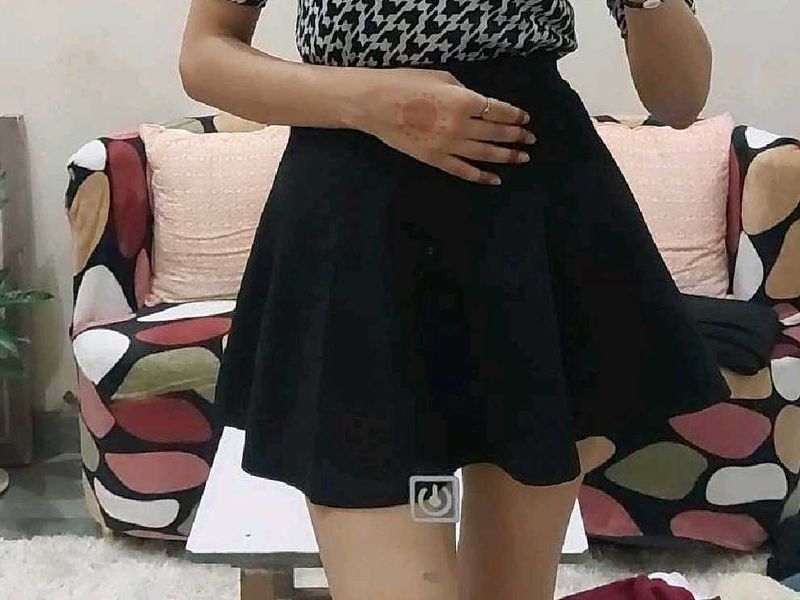 Classic Black Flared Mini Skirt
