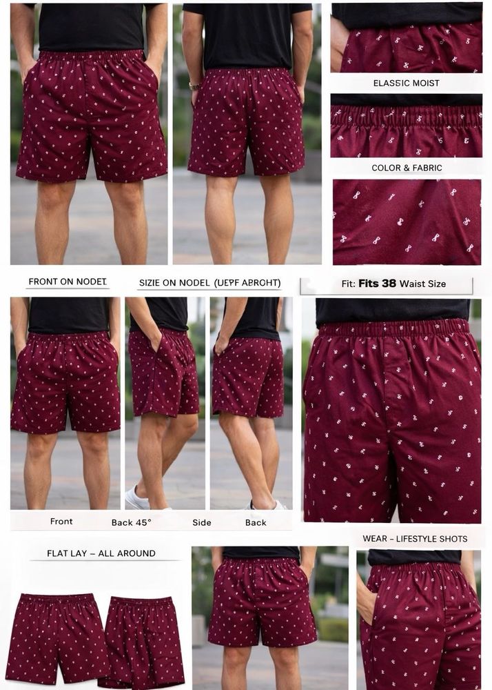 Maroon Patterned Casual Boxers
