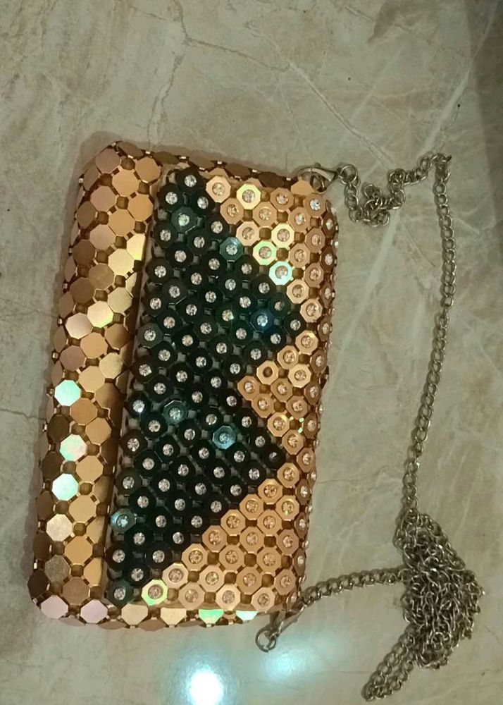 Sparkly Chain Clutch Bag