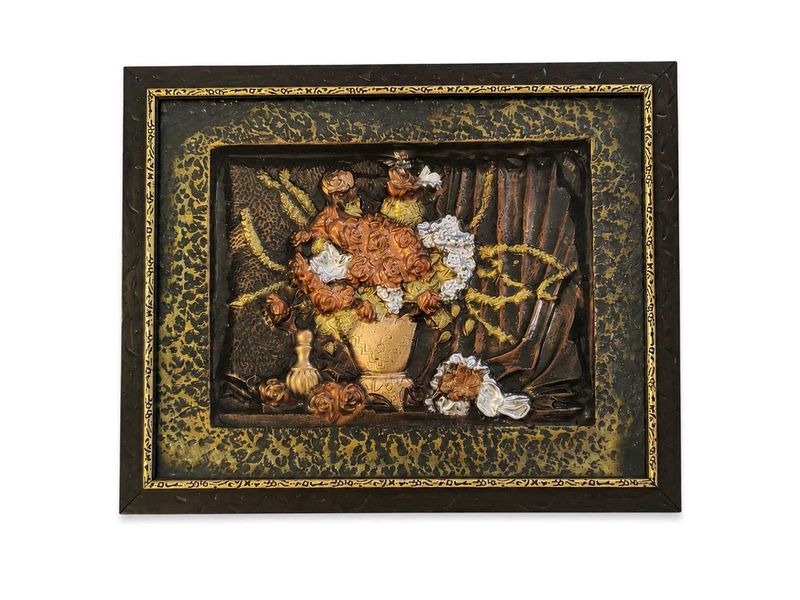 Vintage Floral Wall Art Sculpture
