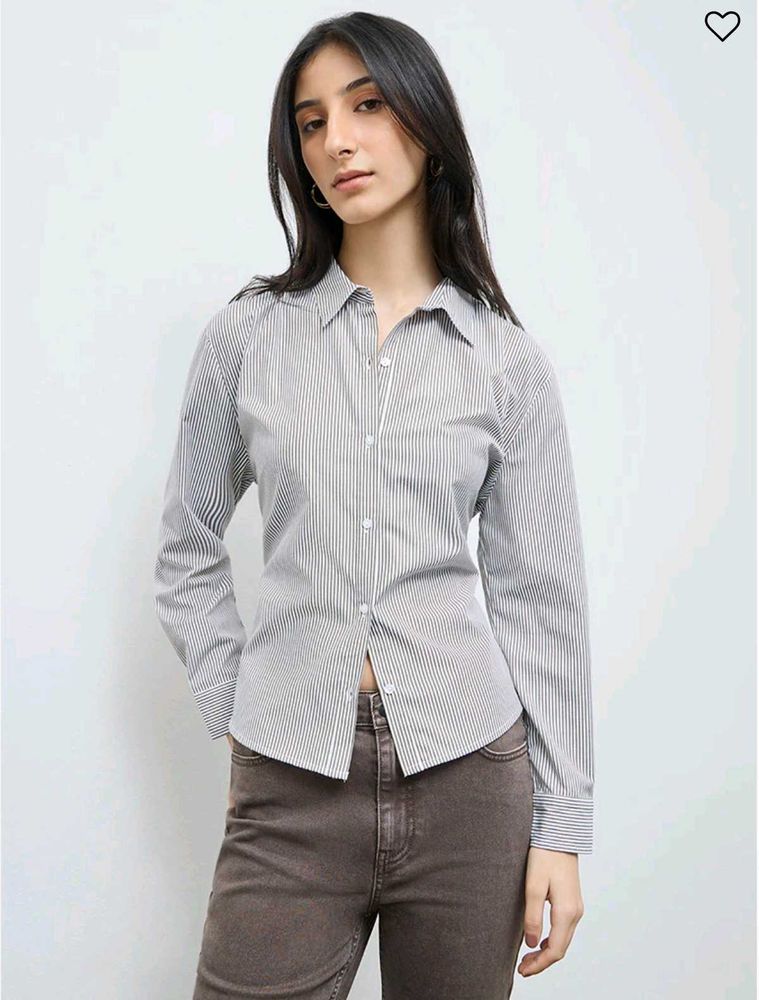 NOUN(Westside)classic Striped Button-Up Shirt