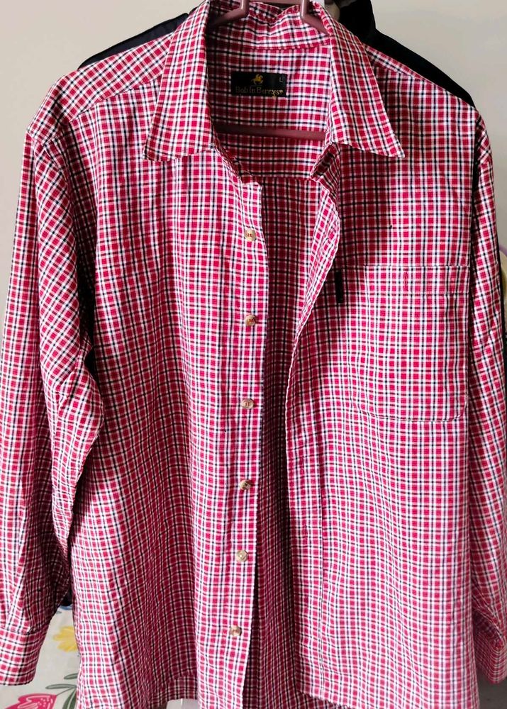 Classic Red Checkered Men's Shirt