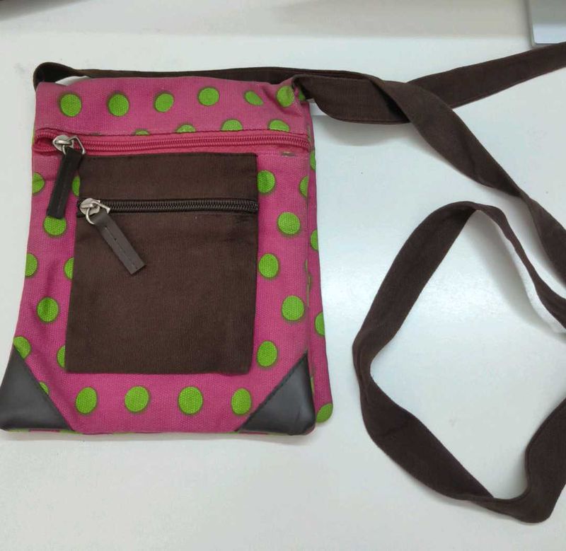 Pink Polka Dot Crossbody Bag