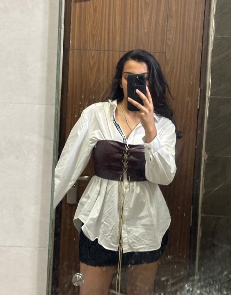 faux leather corset