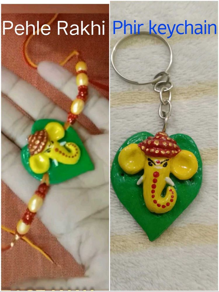 Handmade 2-in-1 Ganesh Rakhi |