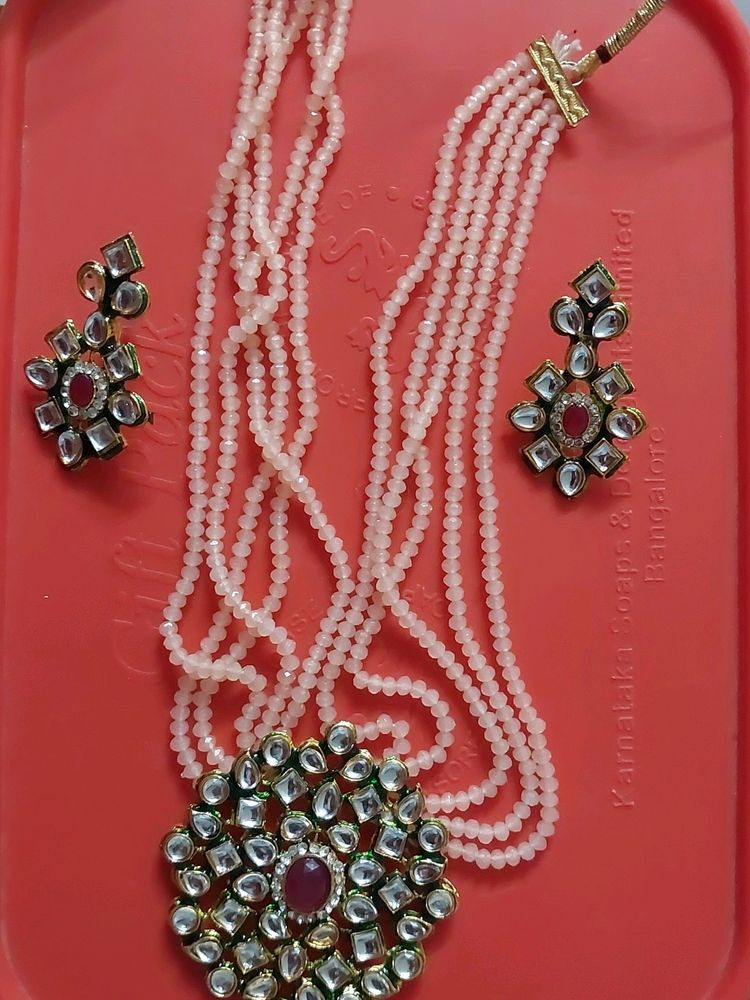Long Moti Haar With Kundan