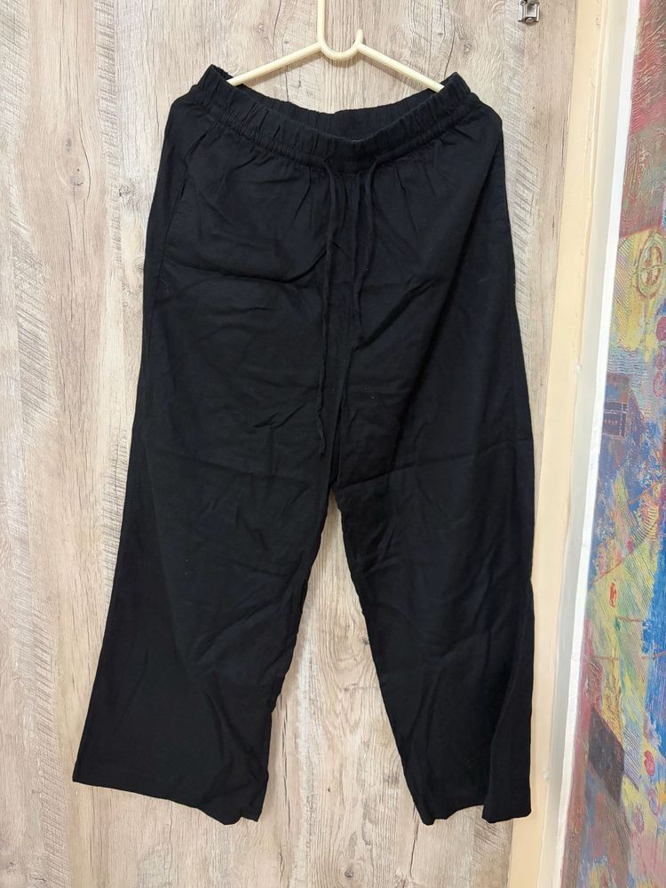 Black Wide Leg linen Pants