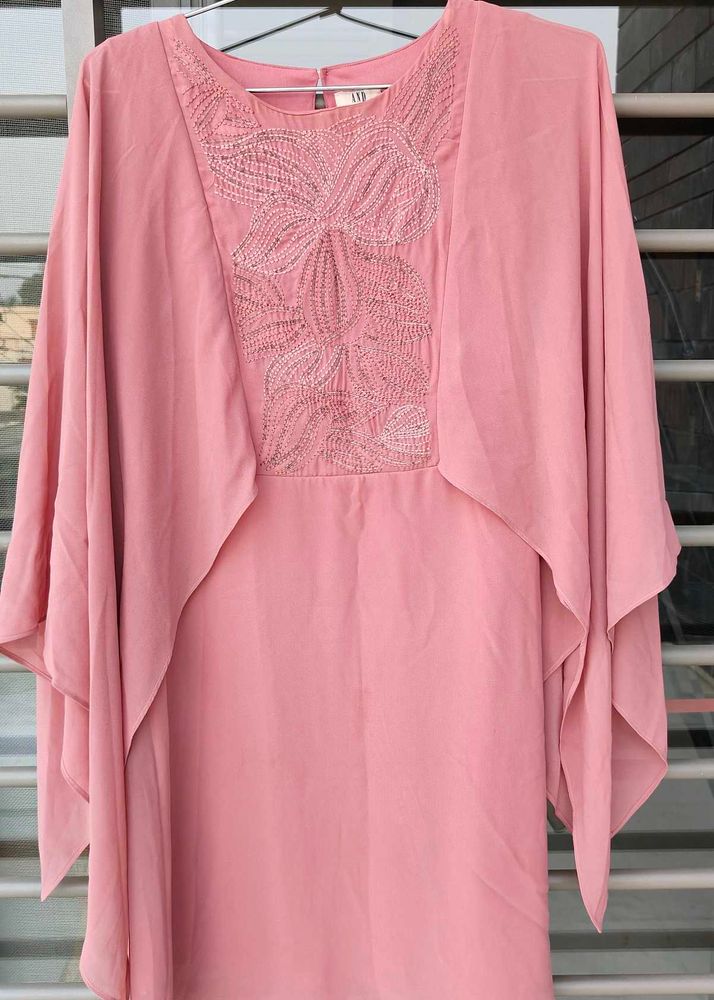 Elegant Pink Beaded Kaftan Kurta