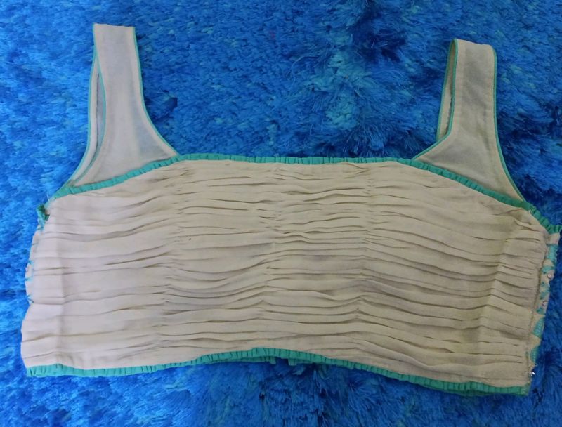 PADDED BLOUSE WITH EMB &amp; SEQ WORK ON BACK